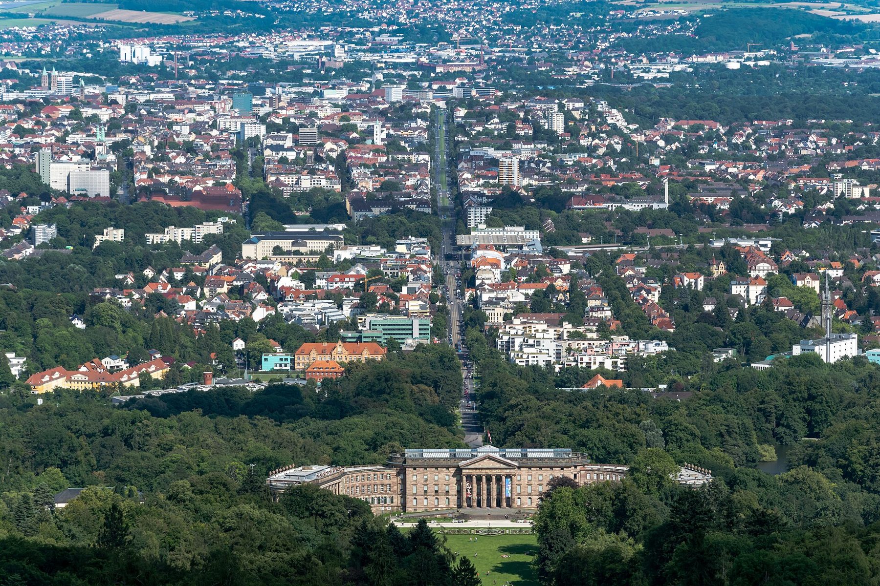 Blick über Kassel mit Schloss Wilhelmshöhe